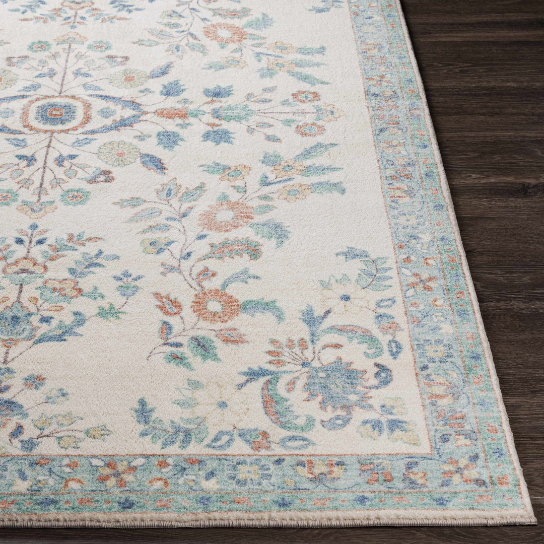 Bilsdale Traditional Style Ivory And Blue Area Rug - The Rug Decor
