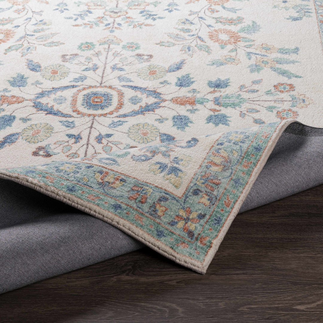 Bilsdale Traditional Style Ivory And Blue Area Rug - The Rug Decor