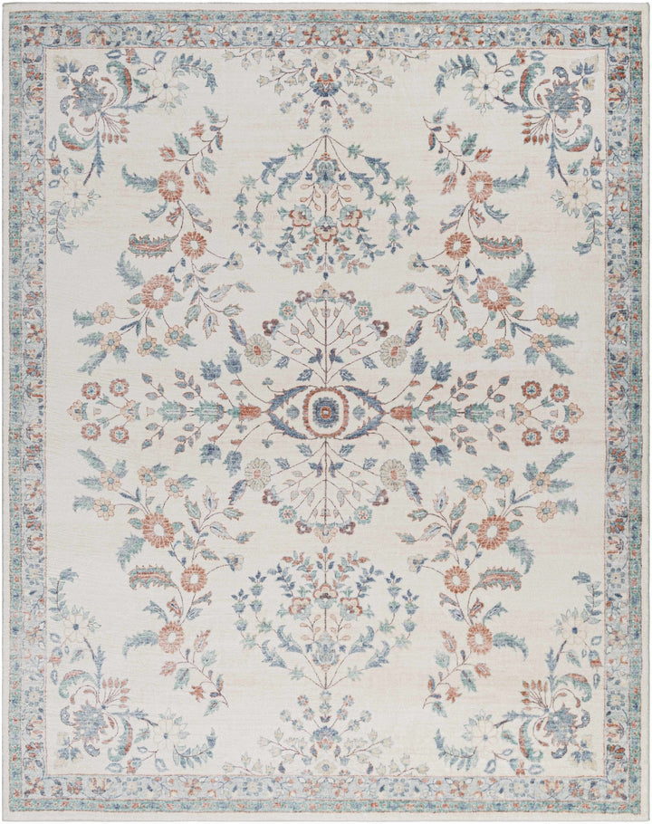 Bilsdale Traditional Style Ivory And Blue Area Rug - The Rug Decor