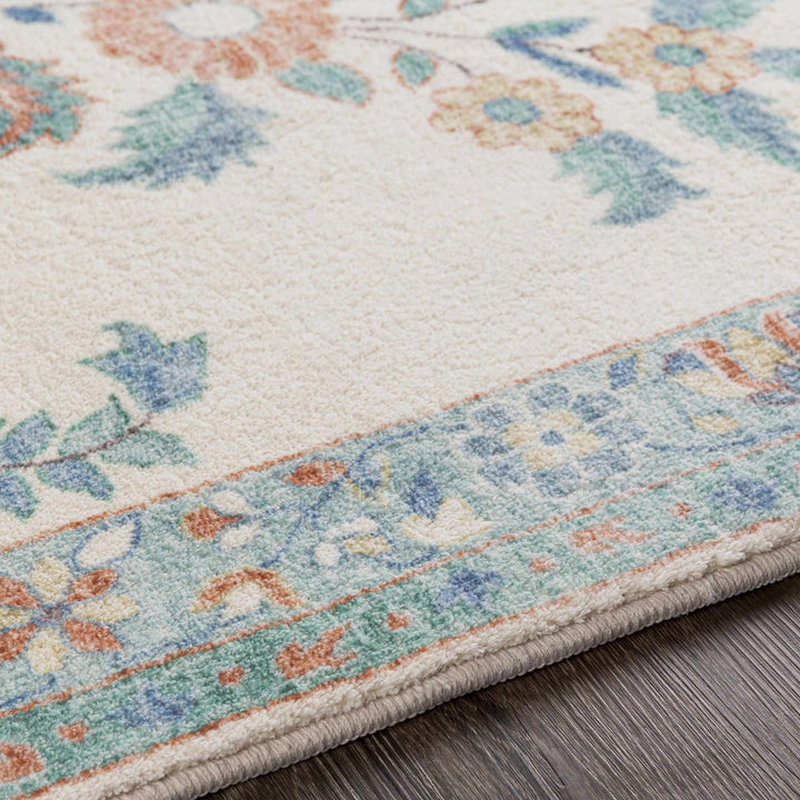 Bilsdale Traditional Style Ivory And Blue Area Rug - The Rug Decor