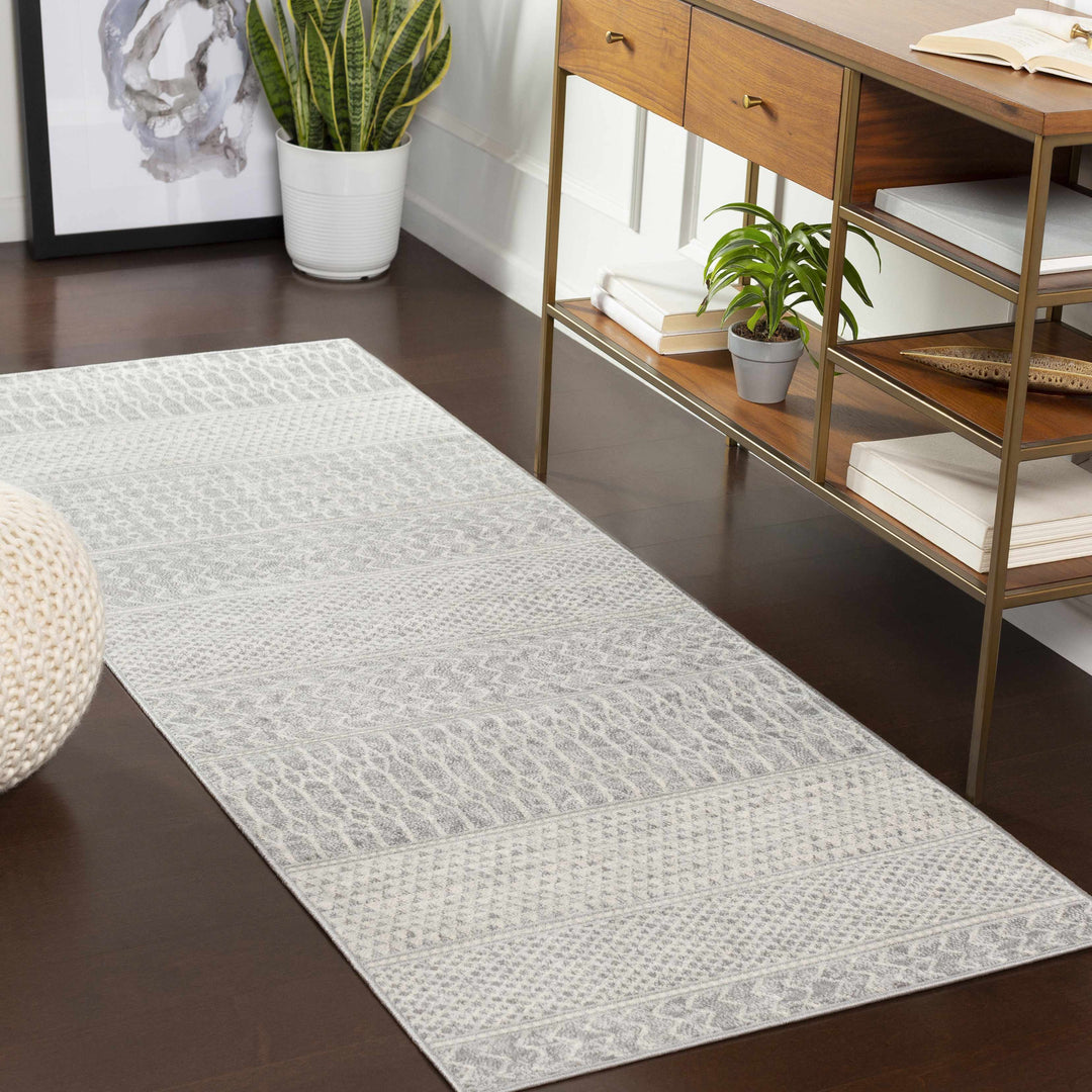 Bingham Modern Geometrical Design Gray Area Rug