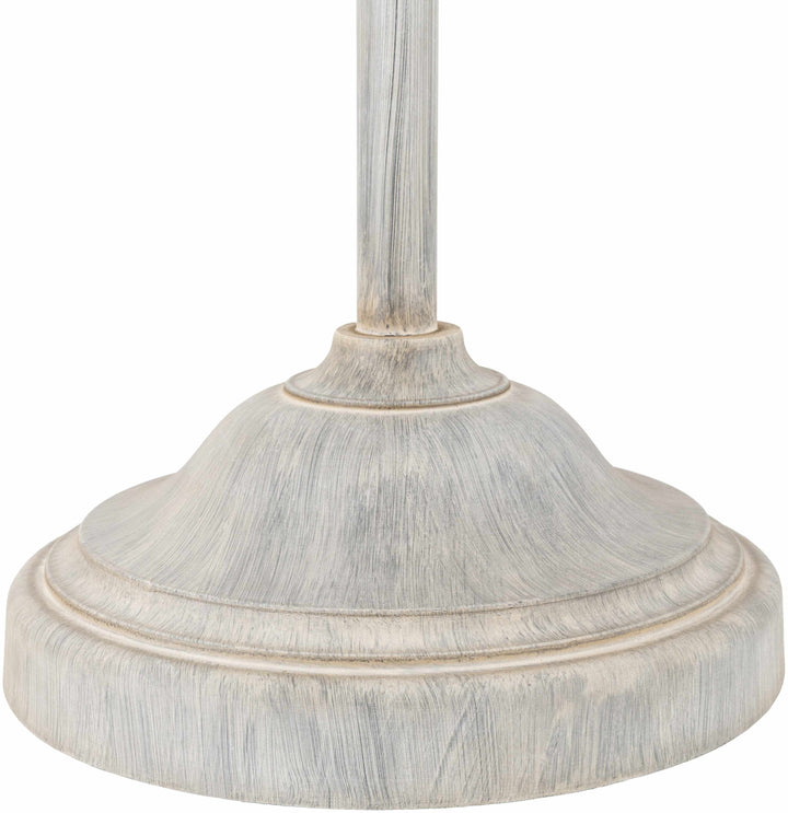 Binidayan Traditional Floor Lamp – Gray Resin Base & Linen Shade