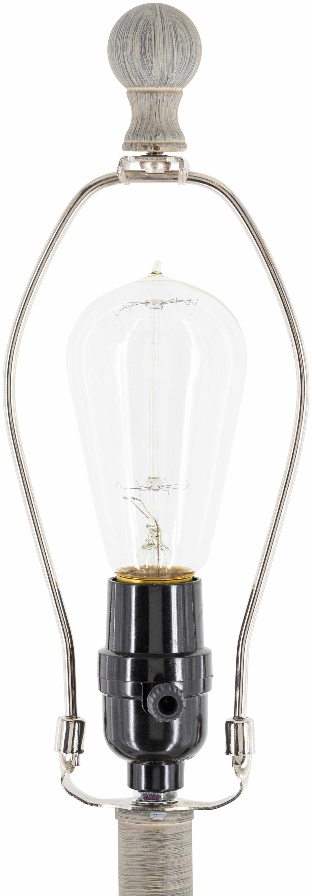 Binidayan Traditional Floor Lamp – Gray Resin Base & Linen Shade