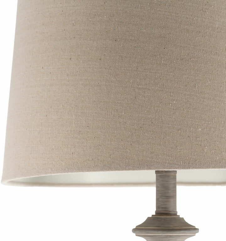 Binidayan Traditional Floor Lamp – Gray Resin Base & Linen Shade