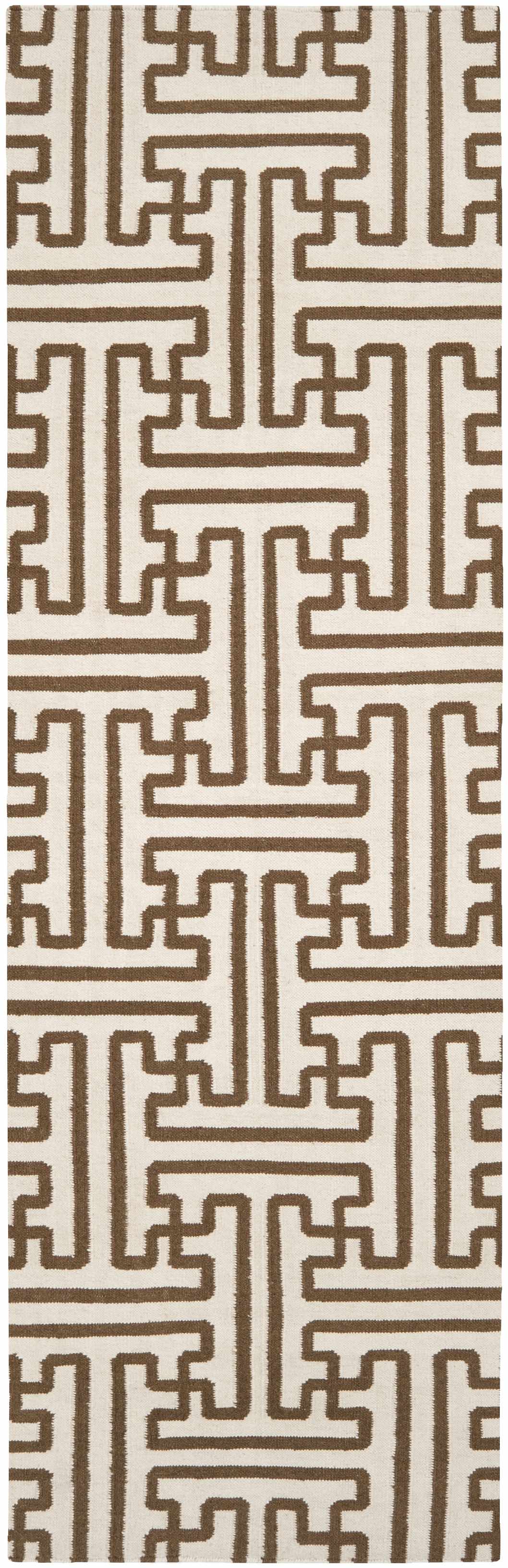 Bippus Contemporary Geometrical Brown And Ivory Rug