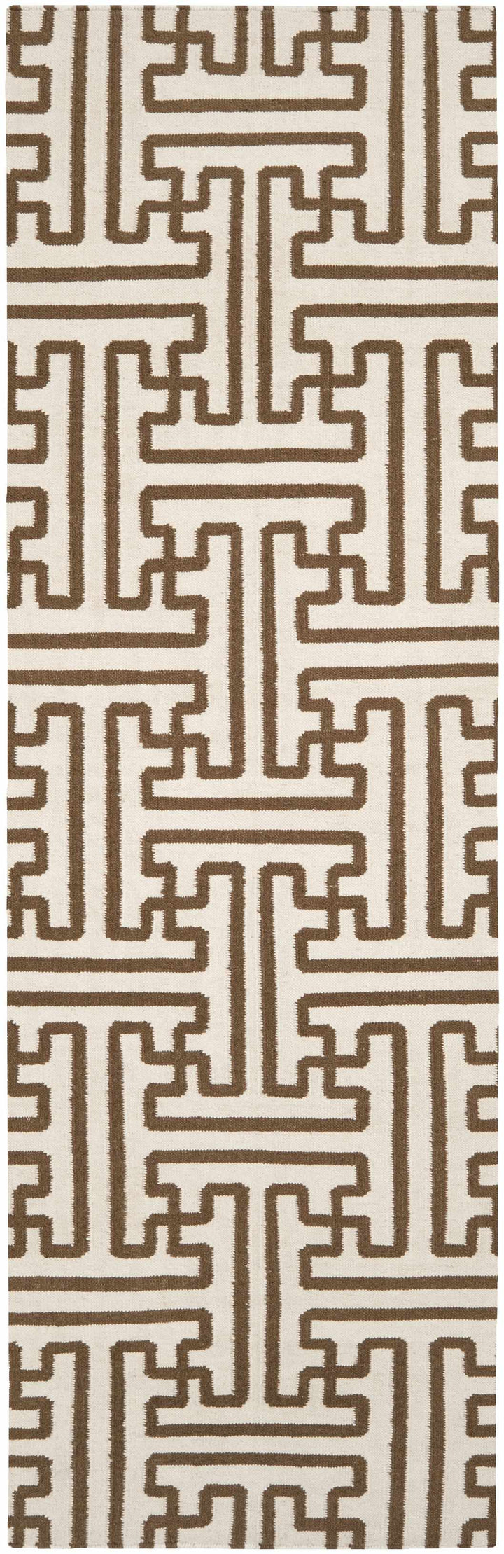 Bippus Contemporary Geometrical Brown And Ivory Rug