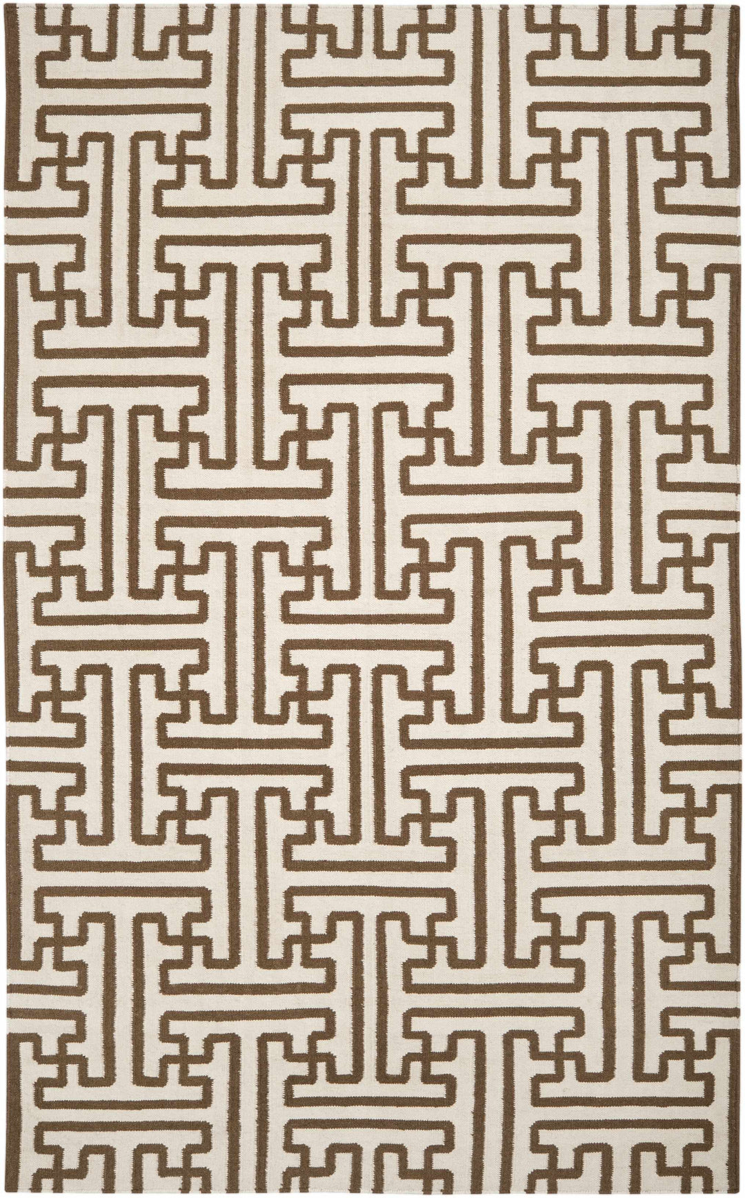 Bippus Contemporary Geometrical Brown And Ivory Rug