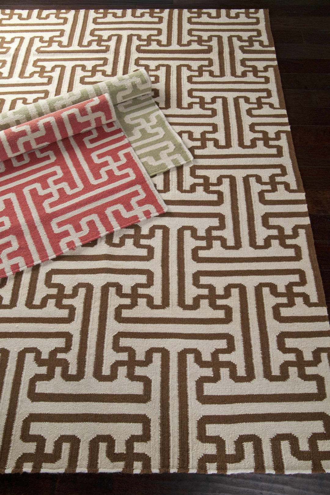 Bippus Contemporary Geometrical Brown And Ivory Rug