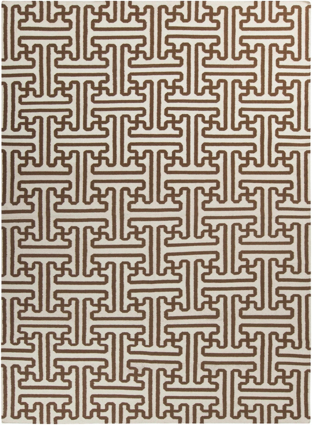 Bippus Contemporary Geometrical Brown And Ivory Rug - The Rug Decor