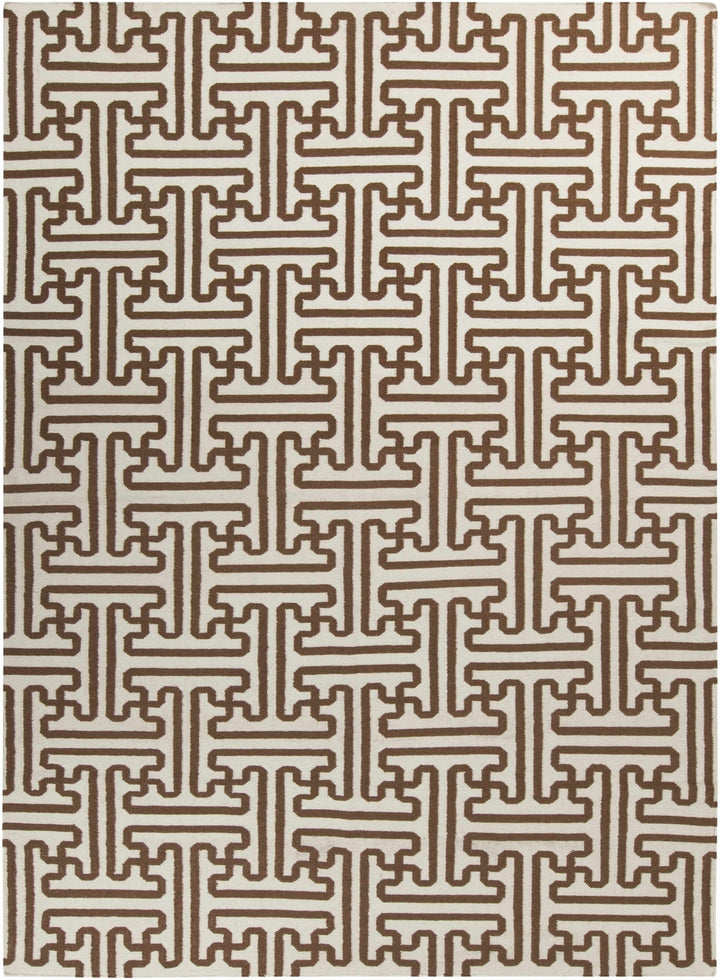 Bippus Contemporary Geometrical Brown And Ivory Rug - The Rug Decor