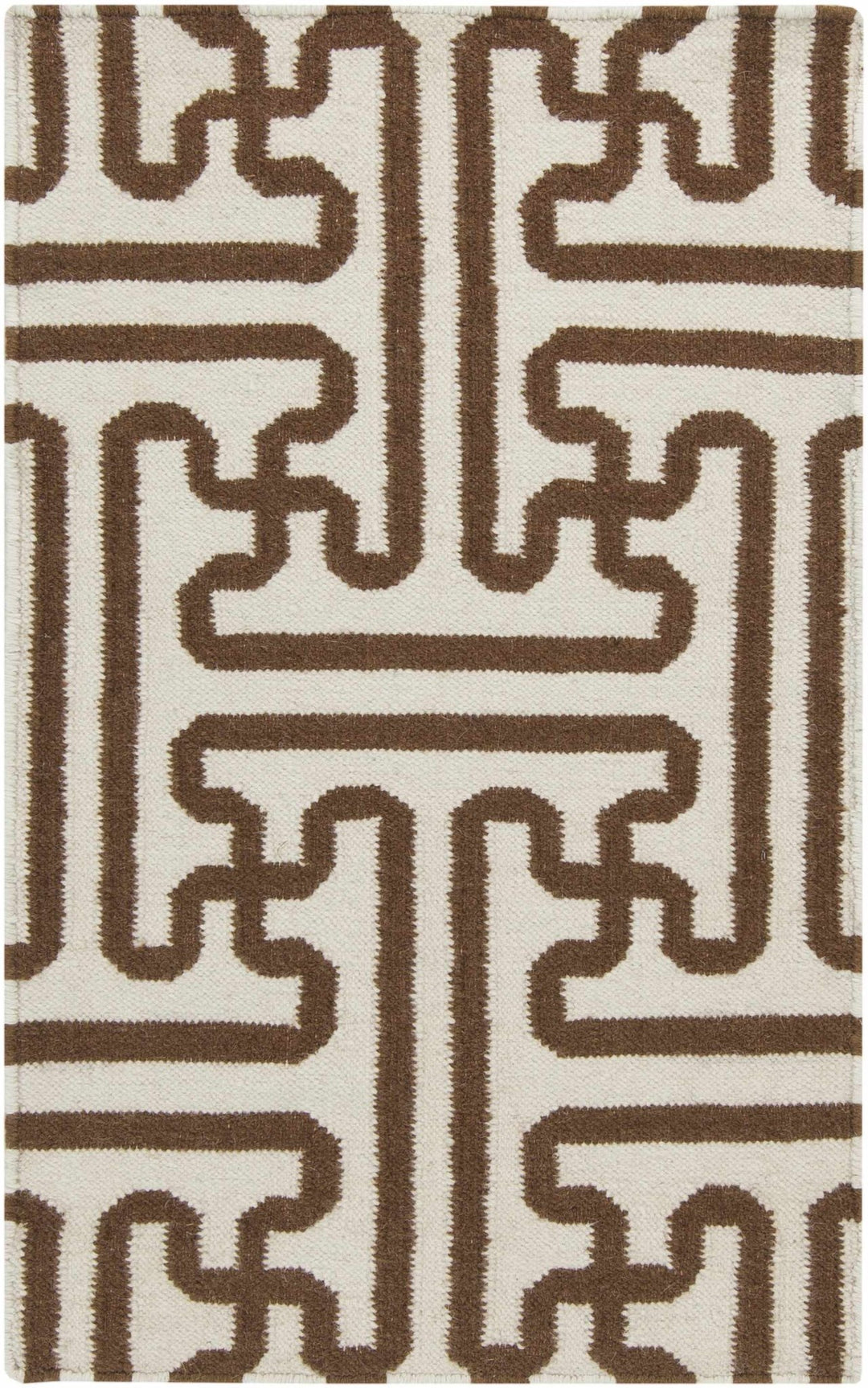 Bippus Contemporary Geometrical Brown And Ivory Rug - The Rug Decor