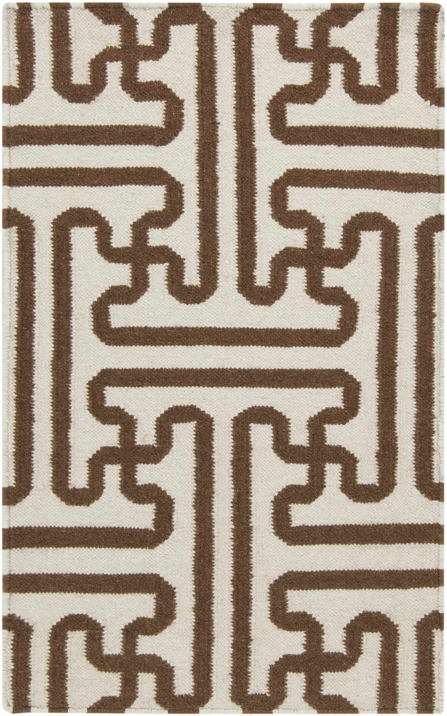 Bippus Contemporary Geometrical Brown And Ivory Rug - The Rug Decor