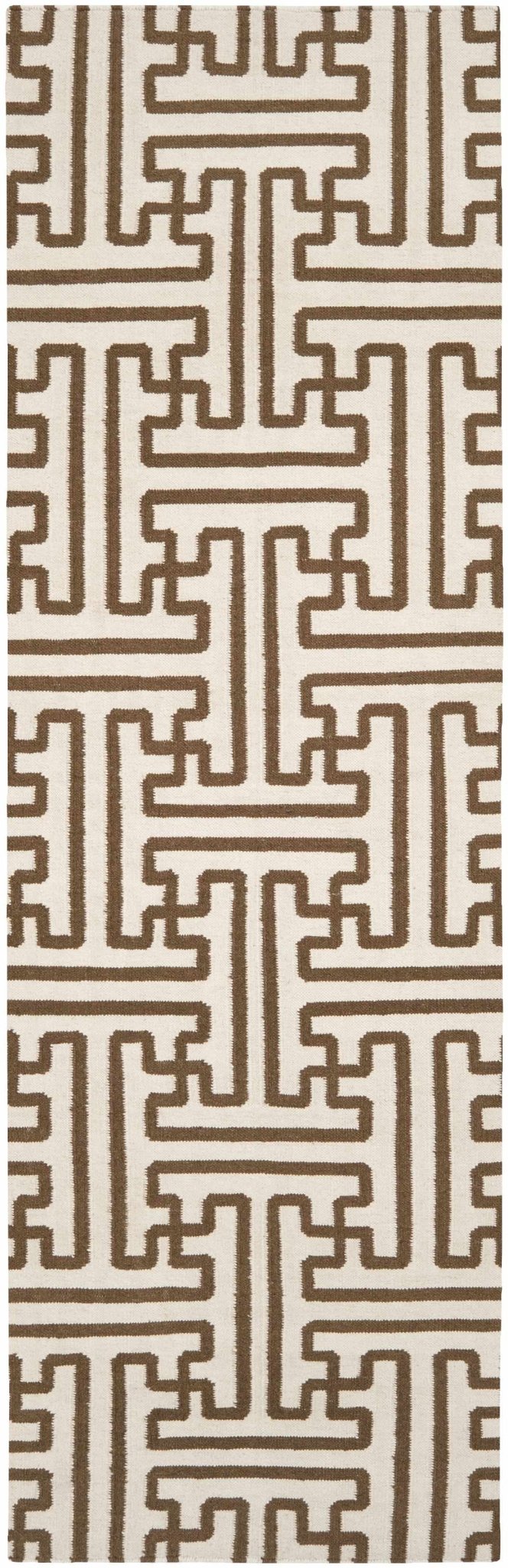 Bippus Contemporary Geometrical Brown And Ivory Rug - The Rug Decor