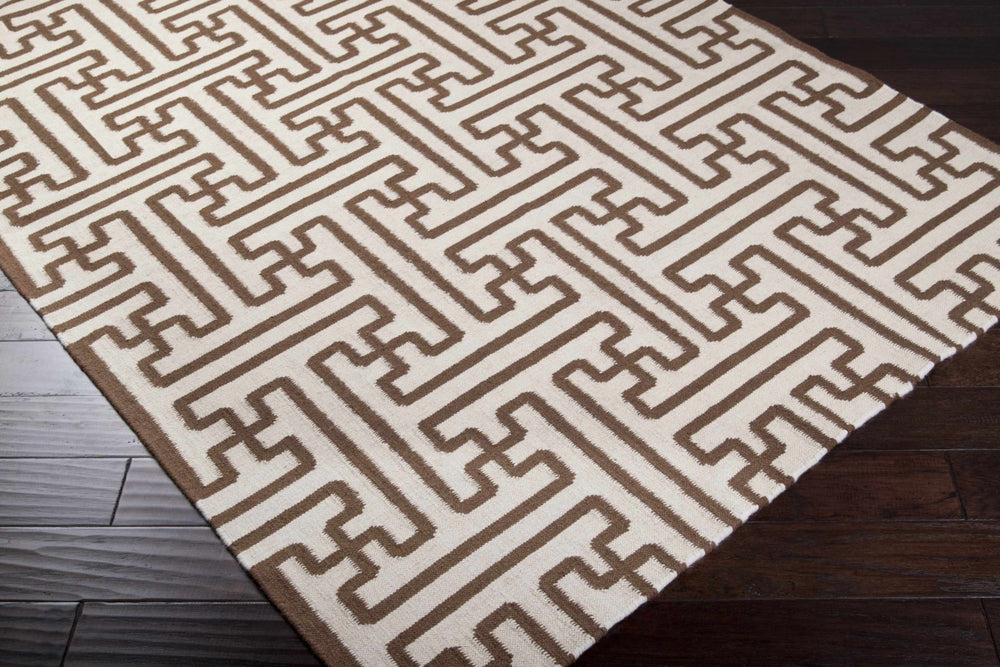Bippus Contemporary Geometrical Brown And Ivory Rug - The Rug Decor