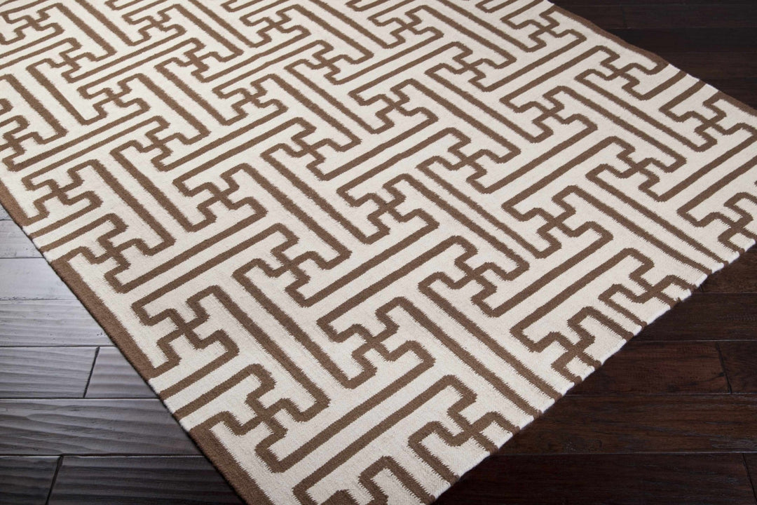 Bippus Contemporary Geometrical Brown And Ivory Rug - The Rug Decor