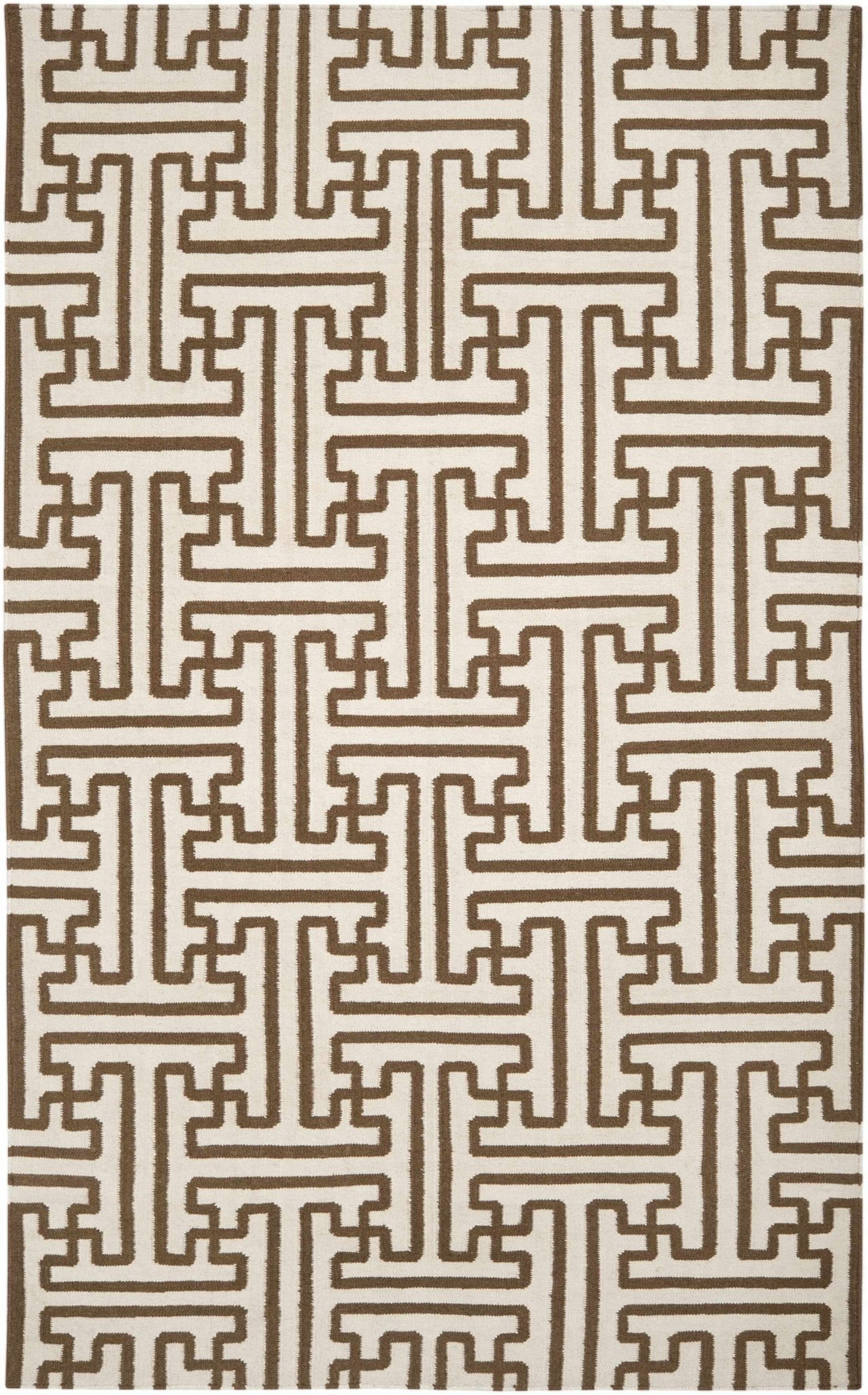 Bippus Contemporary Geometrical Brown And Ivory Rug - The Rug Decor