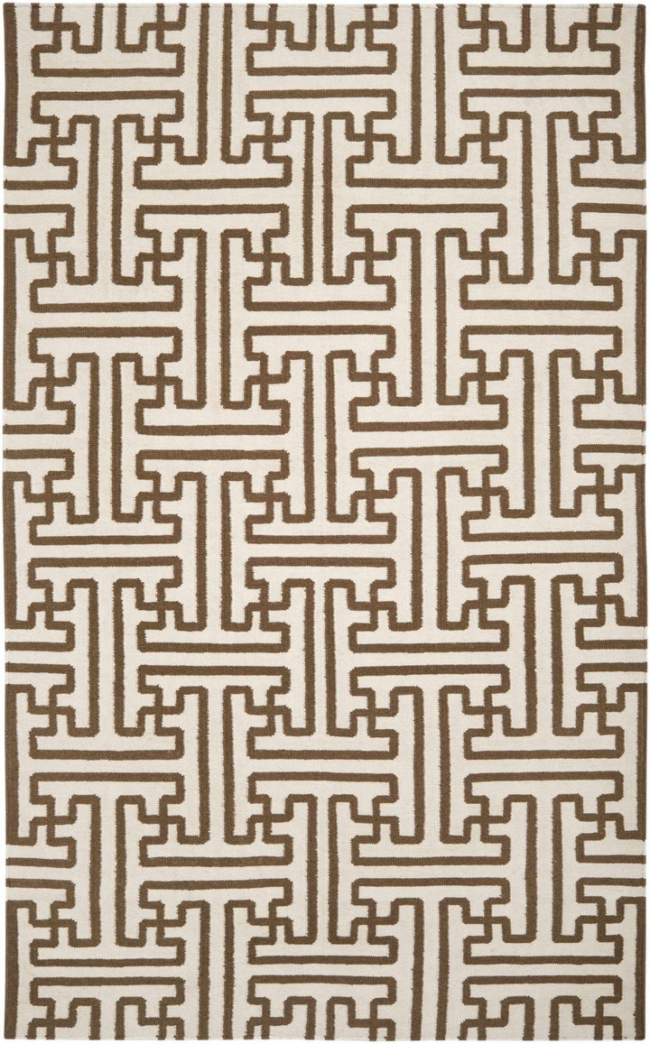 Bippus Contemporary Geometrical Brown And Ivory Rug - The Rug Decor