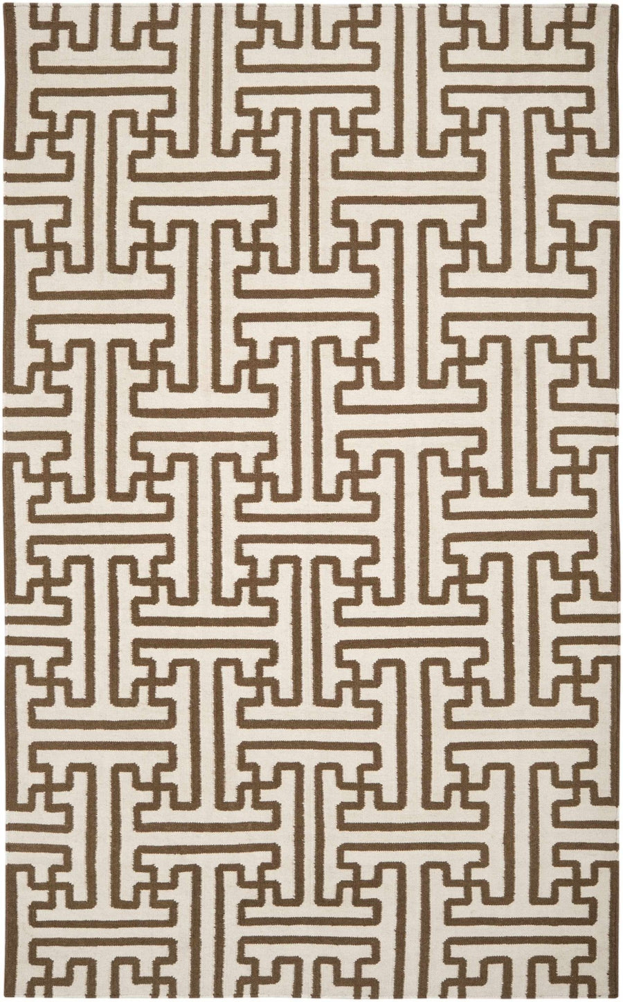 Bippus Contemporary Geometrical Brown And Ivory Rug - The Rug Decor
