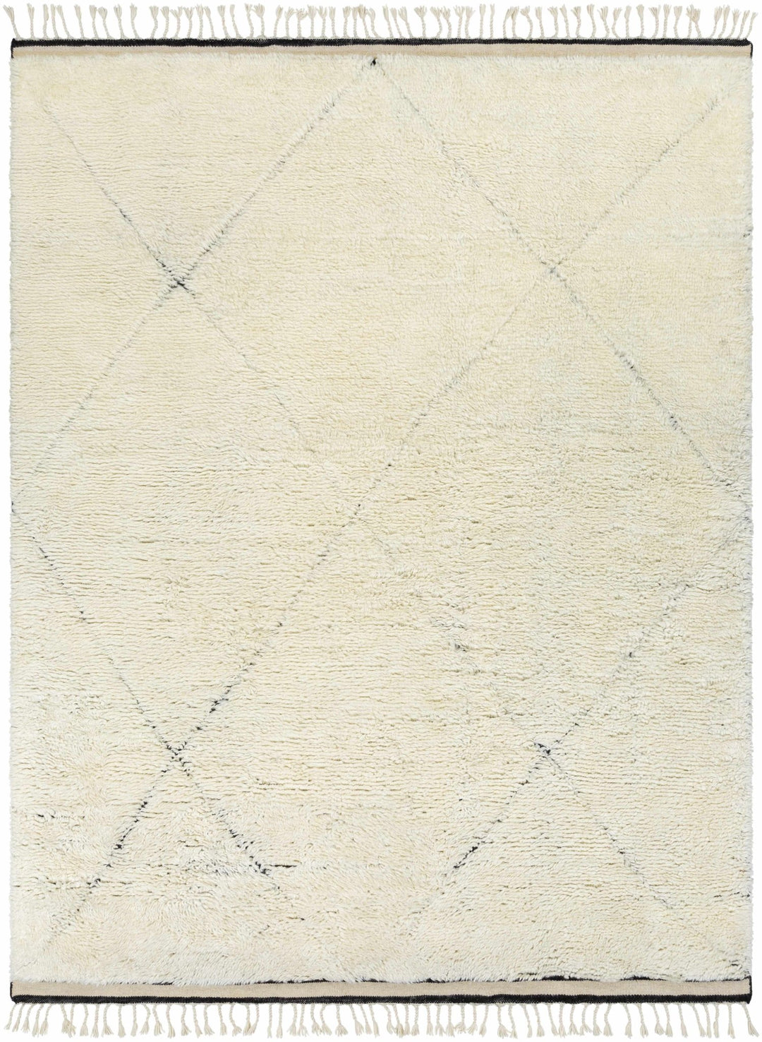 Birdwell Modern Style Ivory And Black Hand Knotted Area Rug - The Rug Decor