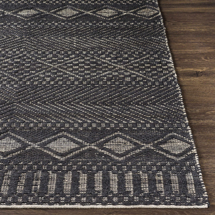 Bithlo Modern Geometrical Design Charcoal And Beige Hand Woven Area Rug - The Rug Decor