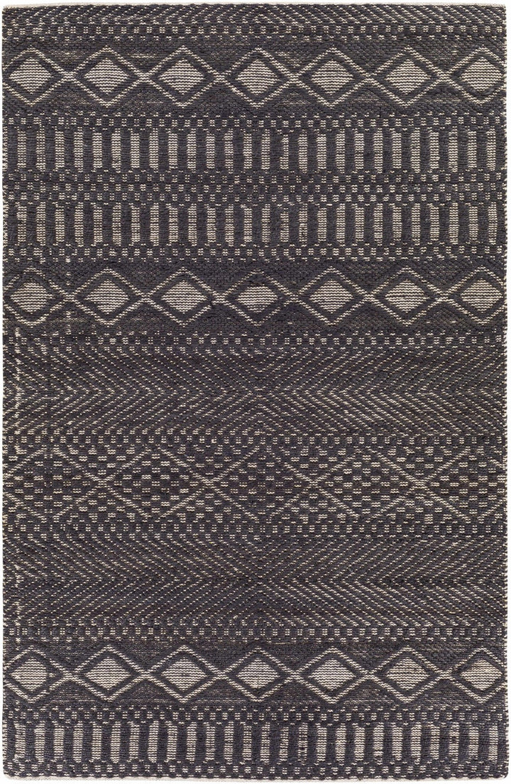 Bithlo Modern Geometrical Design Charcoal And Beige Hand Woven Area Rug - The Rug Decor
