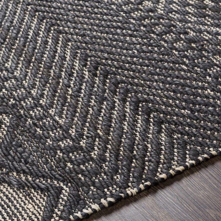 Bithlo Modern Geometrical Design Charcoal And Beige Hand Woven Area Rug - The Rug Decor