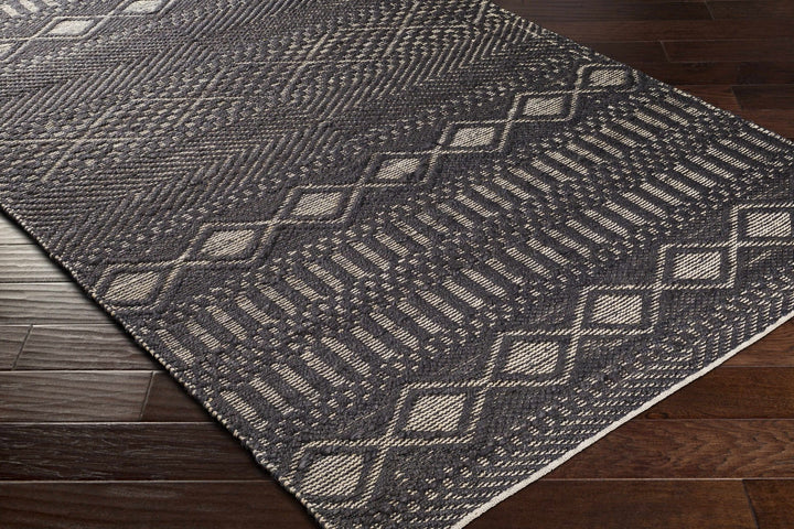 Bithlo Modern Geometrical Design Charcoal And Beige Hand Woven Area Rug - The Rug Decor