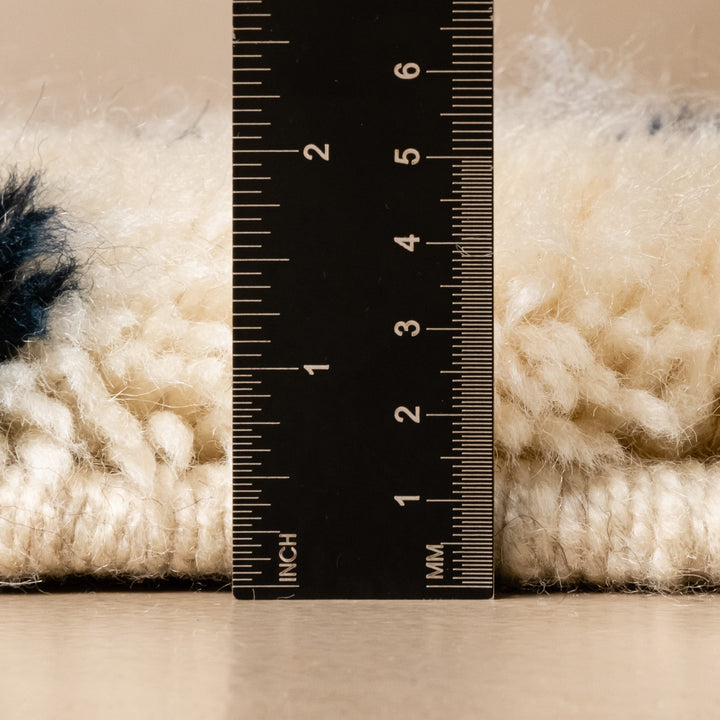 Black And Beige Contemporary Moroccan Hand Knotted 5x8 Wool Rug - The Rug Decor