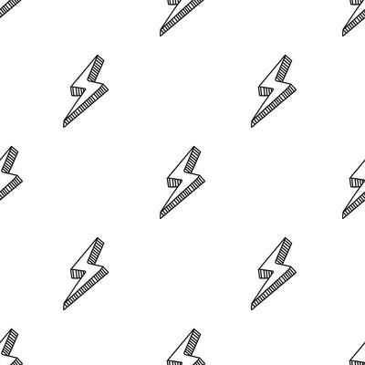 Black and White Lightning Bolt self - adhesive Wallpaper - Modern and Minimalistic - The Rug Decor