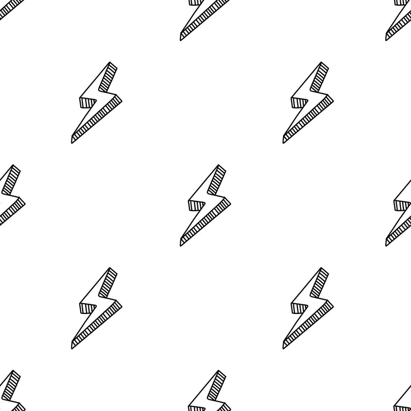 Black and White Lightning Bolt self - adhesive Wallpaper - Modern and Minimalistic - The Rug Decor