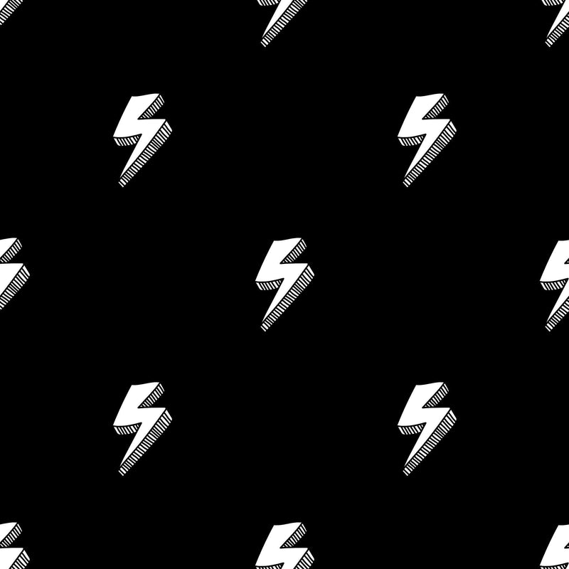 Black and White Lightning Bolt self - adhesive Wallpaper - Modern and Minimalistic - The Rug Decor