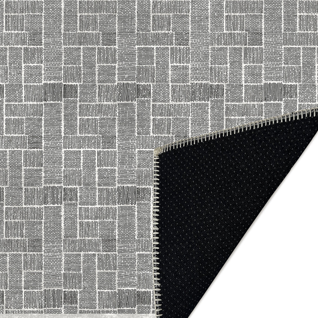 Black And White Modern Style Machine Washable Cotton Area Rug - The Rug Decor