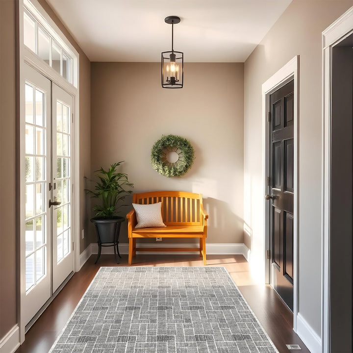 Black And White Modern Style Machine Washable Cotton Area Rug - The Rug Decor