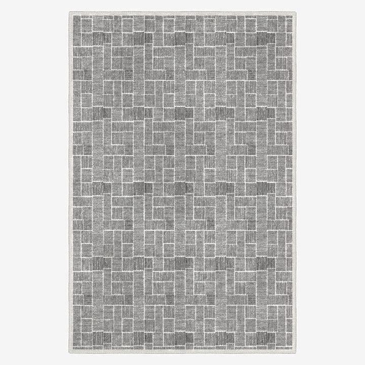Black And White Modern Style Machine Washable Cotton Area Rug - The Rug Decor