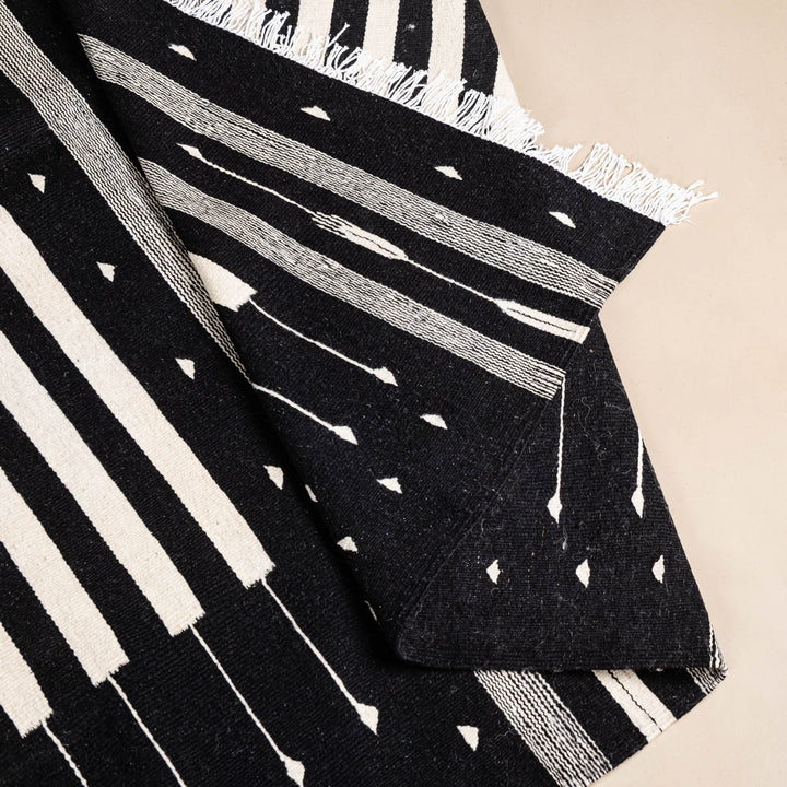 Black Contemporary Moroccan Design Hand Knotted 5x8 Wool Rug - The Rug Decor