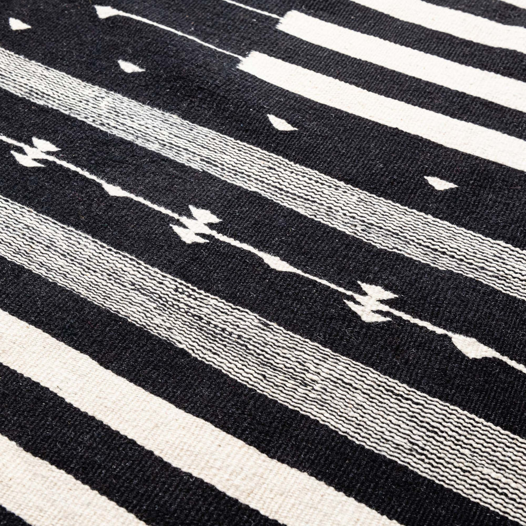 Black Contemporary Moroccan Design Hand Knotted 5x8 Wool Rug - The Rug Decor