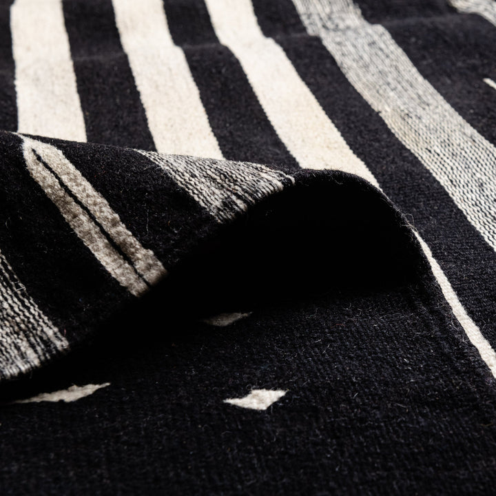 Black Contemporary Moroccan Design Hand Knotted 5x8 Wool Rug - The Rug Decor