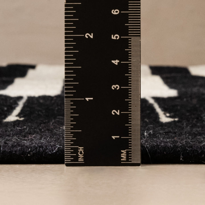 Black Contemporary Moroccan Design Hand Knotted 5x8 Wool Rug - The Rug Decor