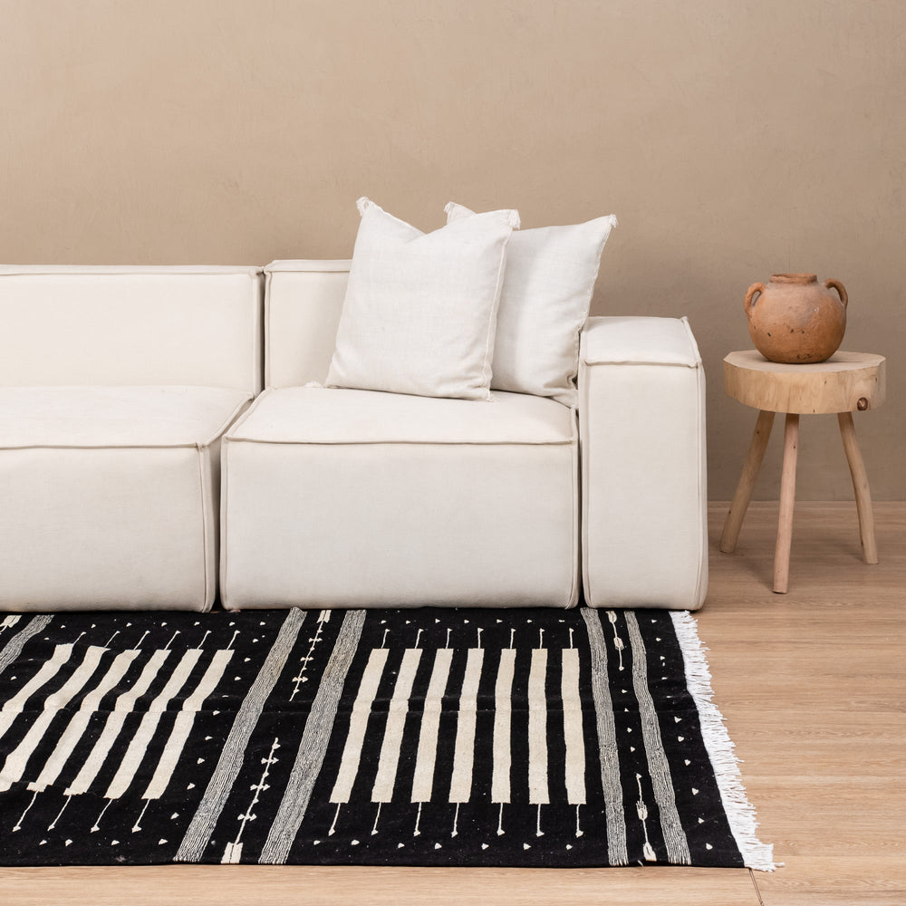Black Contemporary Moroccan Design Hand Knotted 5x8 Wool Rug - The Rug Decor