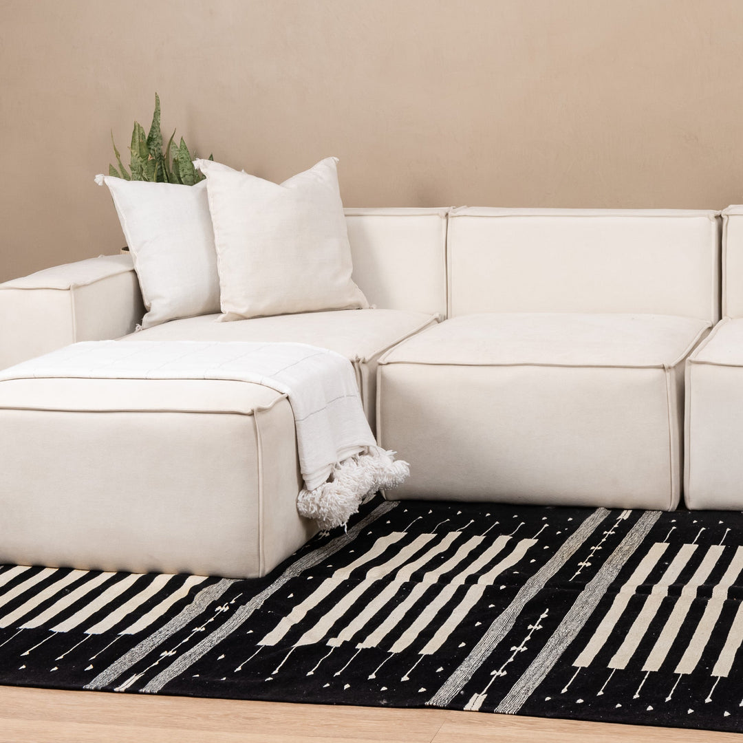 Black Contemporary Moroccan Design Hand Knotted 5x8 Wool Rug - The Rug Decor