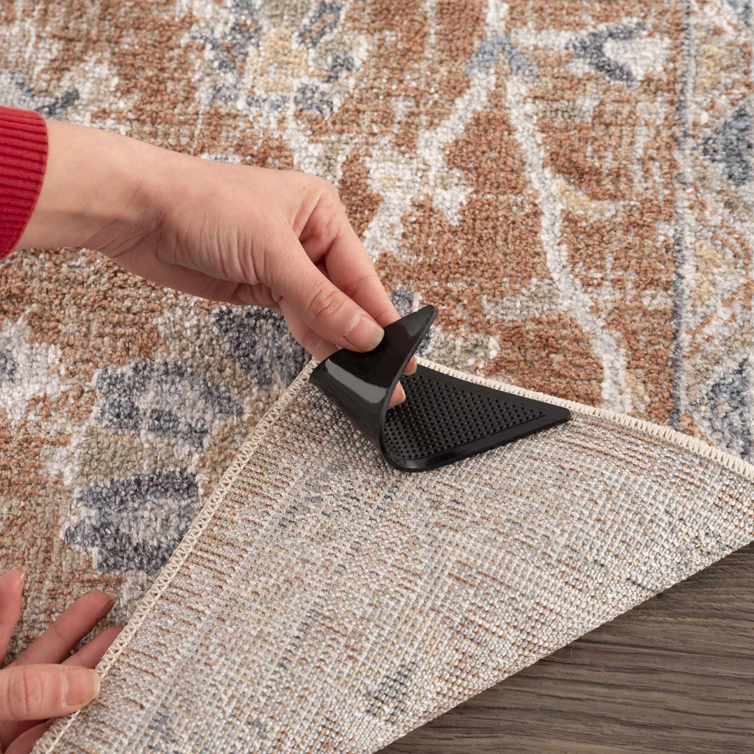 Black Non - Slip Corner Pad - The Rug Decor