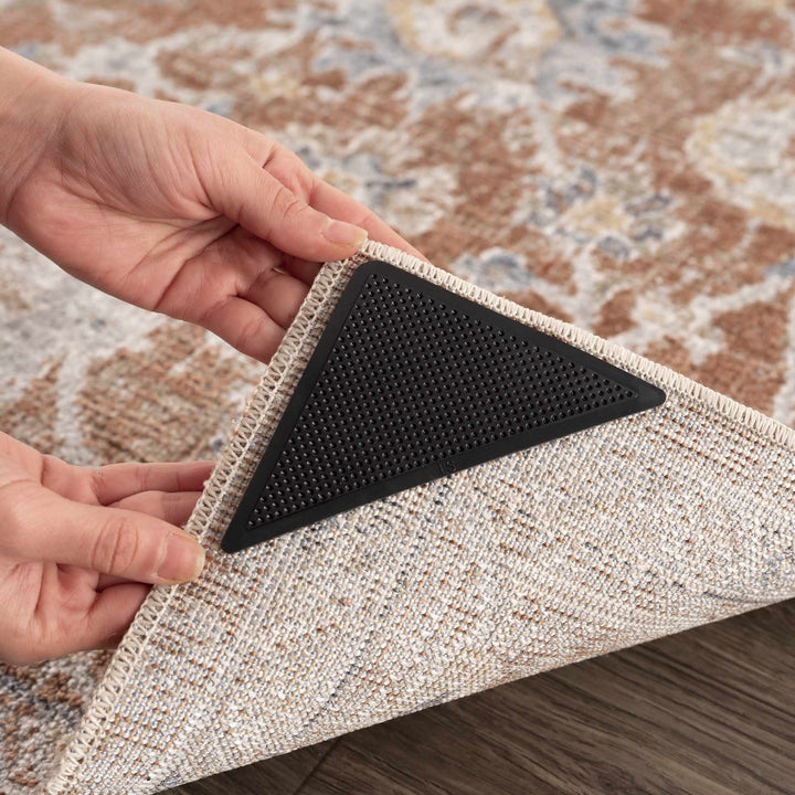 Black Non - Slip Corner Pad - The Rug Decor