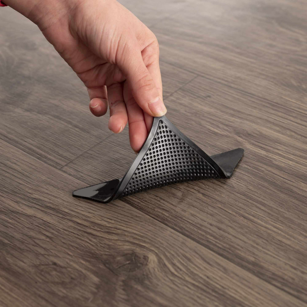 Black Non - Slip Corner Pad - The Rug Decor