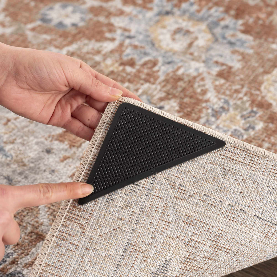 Black Non - Slip Corner Pad - The Rug Decor