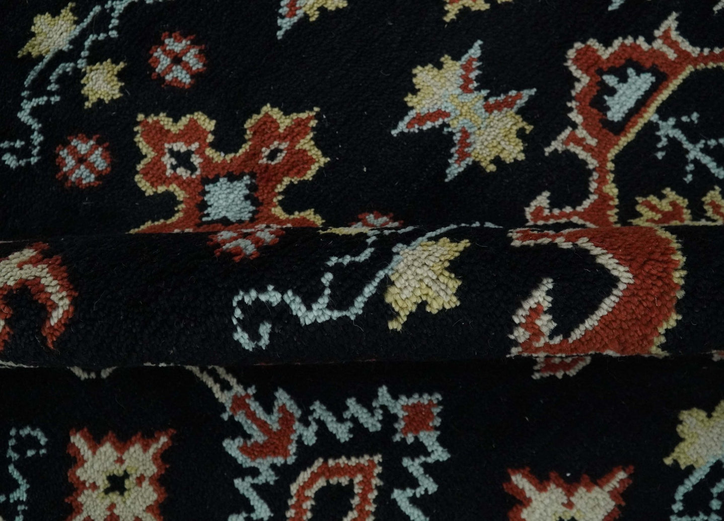 Black, Rust and Beige 8x10 Traditional Oriental Hand Knotted Wool Area Rug - The Rug Decor