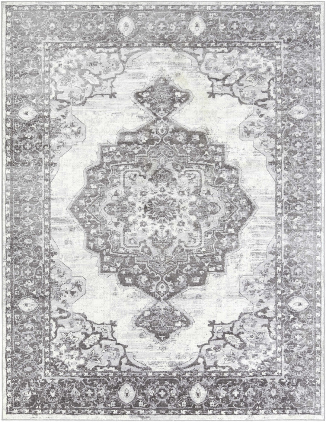 Bladensburg Traditional Style Gray And Ivory Area Rug - The Rug Decor
