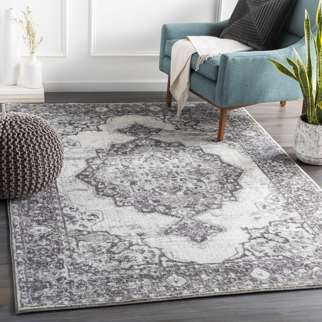 Bladensburg Traditional Style Gray And Ivory Area Rug - The Rug Decor
