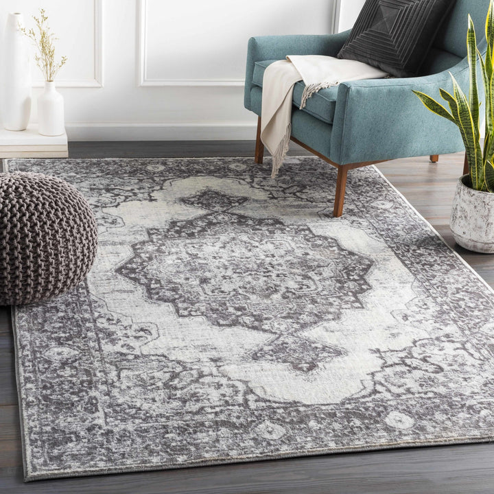 Bladensburg Traditional Style Gray And Ivory Area Rug - The Rug Decor