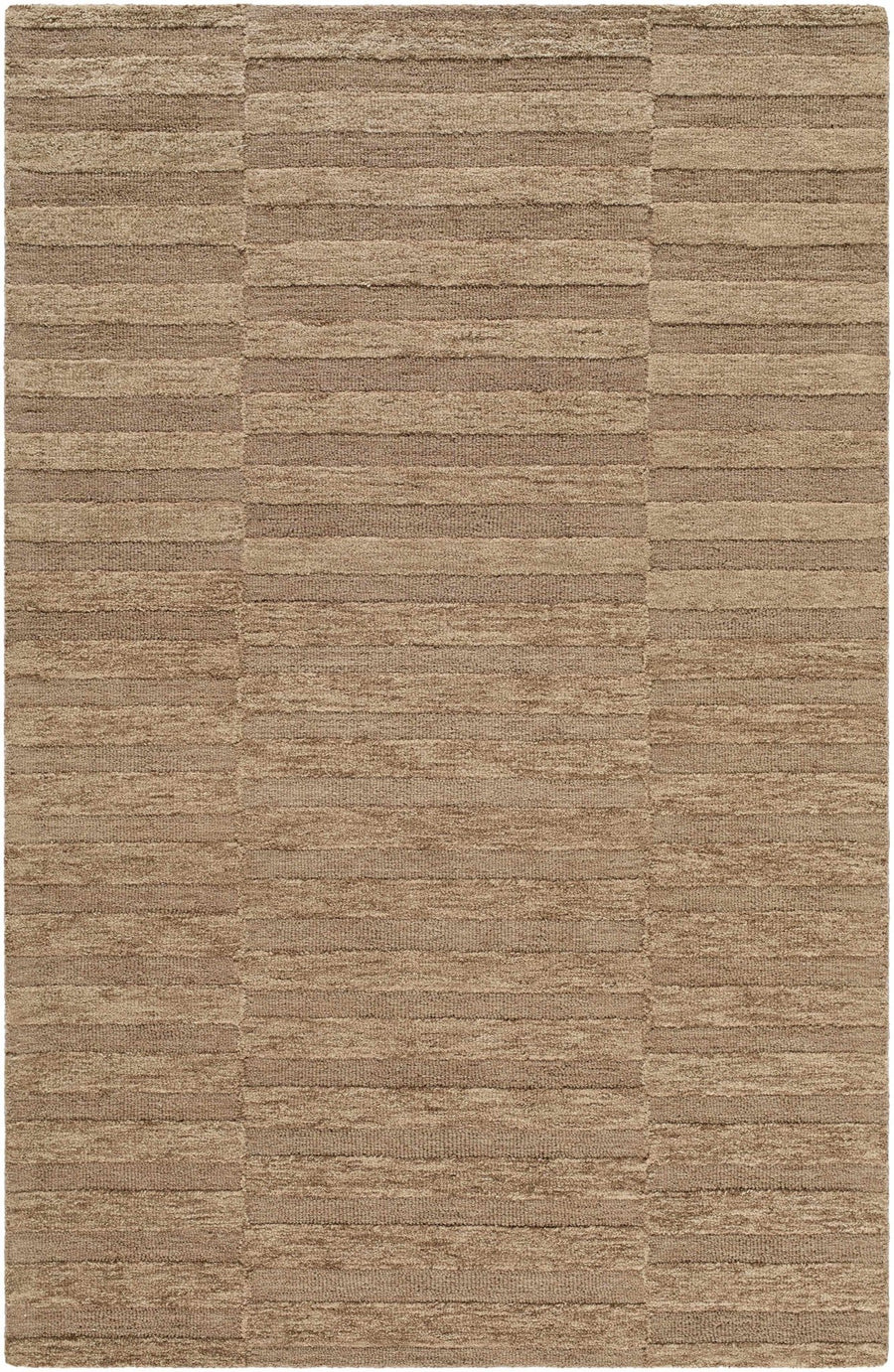 Blagoy Broken-Stripe Hand-Tufted Wool Area Rug, Beige & Taupe - The Rug Decor