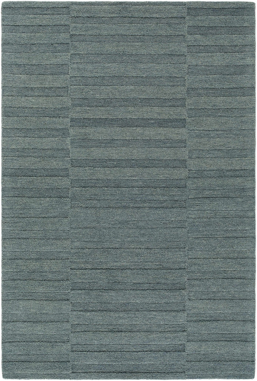 Blagoy Modern Striped Design Slate Blue Wool Rug - The Rug Decor